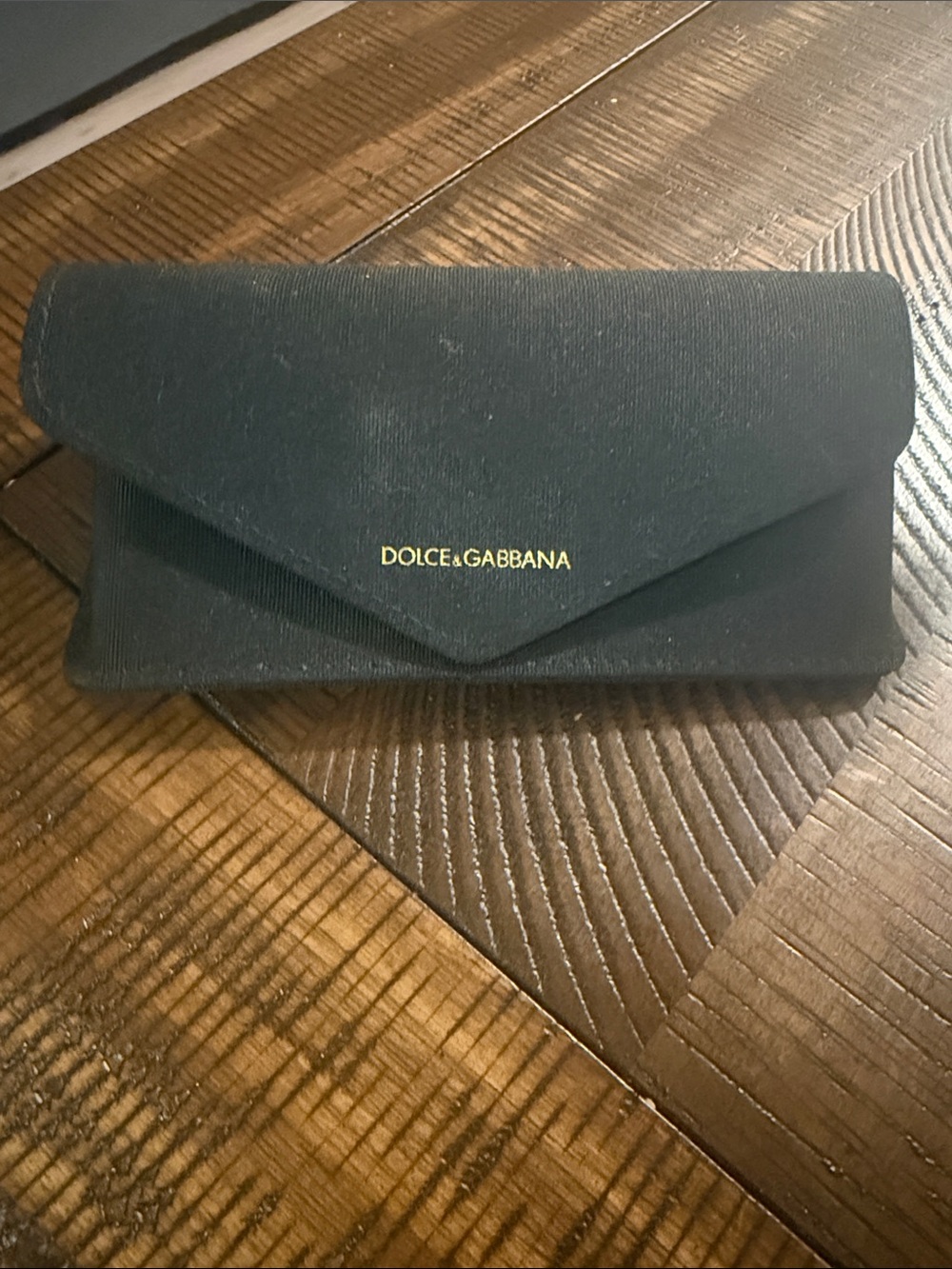 Dolce & Gabbana Black Envelope sunglass case with Gold Logo